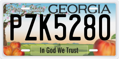 GA license plate PZK5280