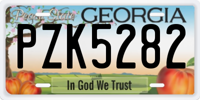 GA license plate PZK5282