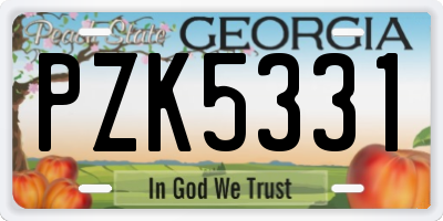 GA license plate PZK5331