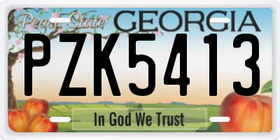 GA license plate PZK5413