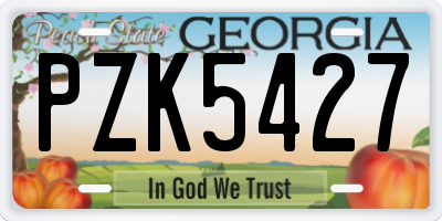 GA license plate PZK5427