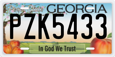 GA license plate PZK5433