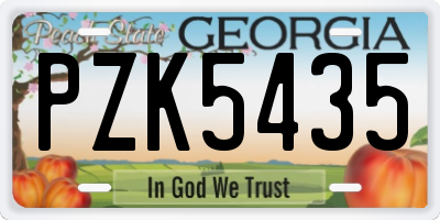 GA license plate PZK5435