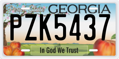 GA license plate PZK5437