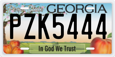 GA license plate PZK5444