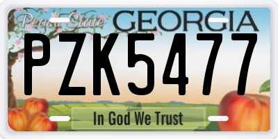 GA license plate PZK5477