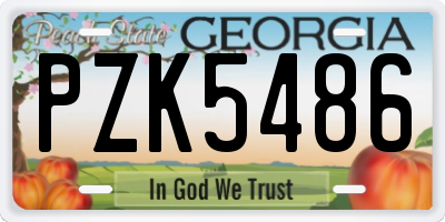 GA license plate PZK5486