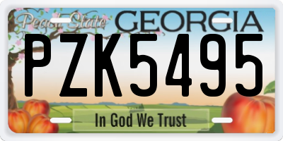 GA license plate PZK5495