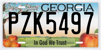 GA license plate PZK5497