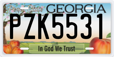 GA license plate PZK5531