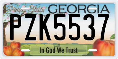 GA license plate PZK5537