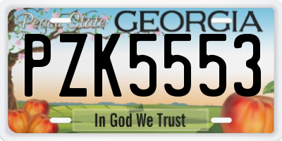 GA license plate PZK5553