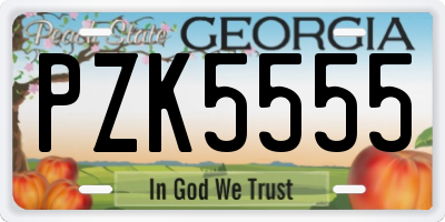 GA license plate PZK5555