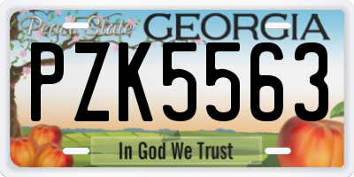 GA license plate PZK5563