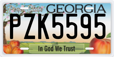 GA license plate PZK5595