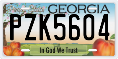 GA license plate PZK5604