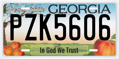GA license plate PZK5606