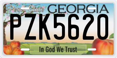 GA license plate PZK5620