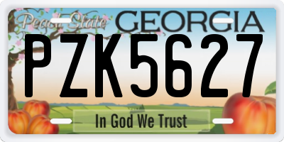 GA license plate PZK5627