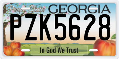 GA license plate PZK5628
