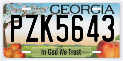 GA license plate PZK5643