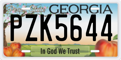 GA license plate PZK5644