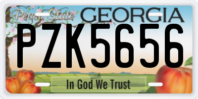 GA license plate PZK5656