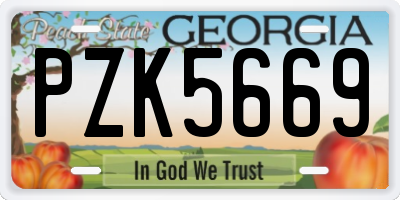 GA license plate PZK5669