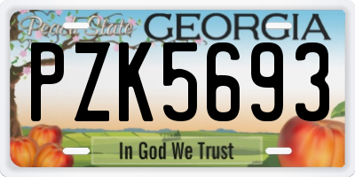 GA license plate PZK5693