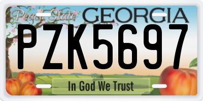 GA license plate PZK5697