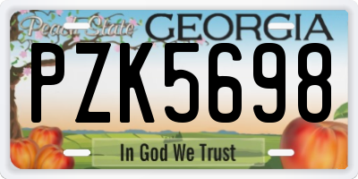 GA license plate PZK5698