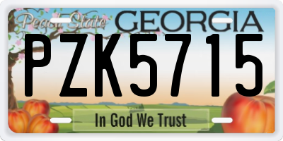 GA license plate PZK5715