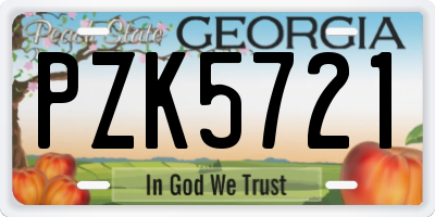 GA license plate PZK5721