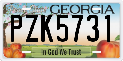 GA license plate PZK5731