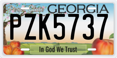 GA license plate PZK5737
