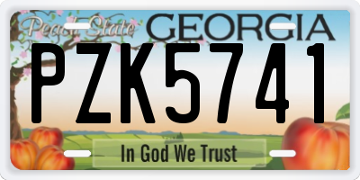 GA license plate PZK5741