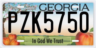 GA license plate PZK5750