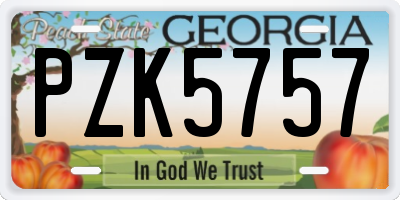 GA license plate PZK5757