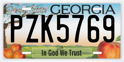 GA license plate PZK5769