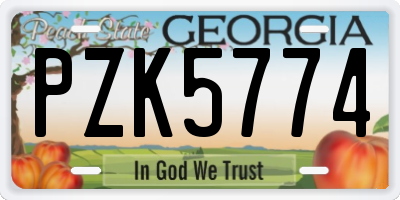 GA license plate PZK5774