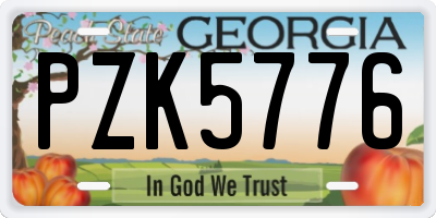 GA license plate PZK5776