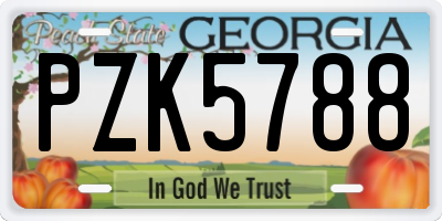 GA license plate PZK5788