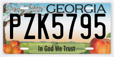 GA license plate PZK5795