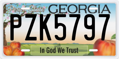 GA license plate PZK5797