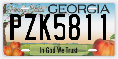 GA license plate PZK5811