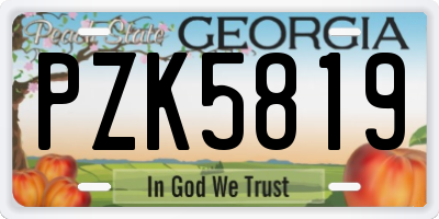 GA license plate PZK5819