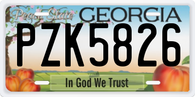 GA license plate PZK5826