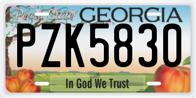 GA license plate PZK5830