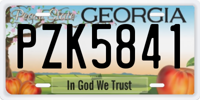 GA license plate PZK5841