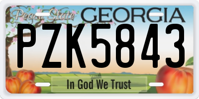 GA license plate PZK5843
